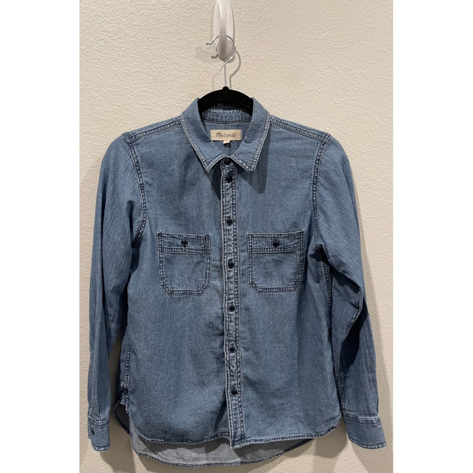 Madewell Blue Button Down Long Sleeve Shirt
